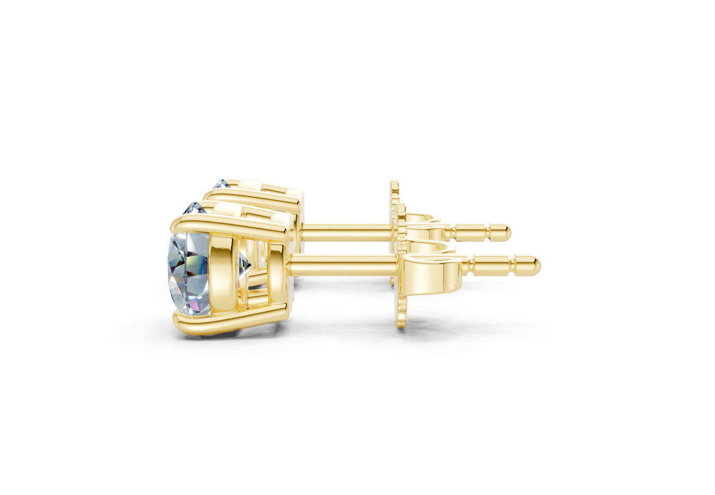 Geneva Classic Blue Diamond Round Cut Studs