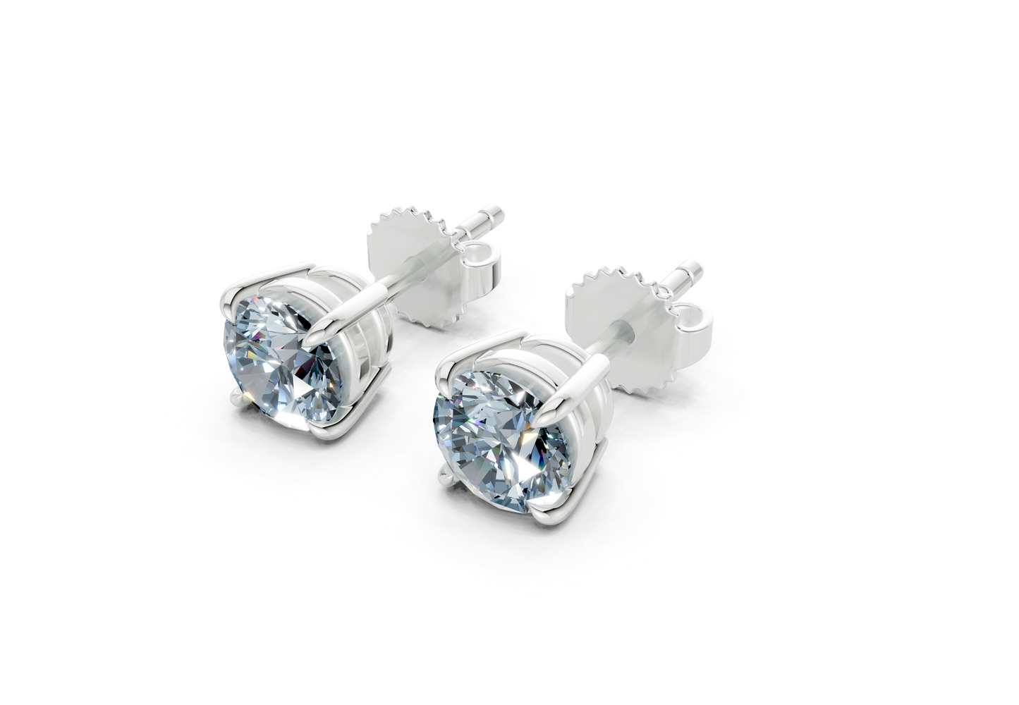 Geneva Classic Blue Diamond Round Cut Studs