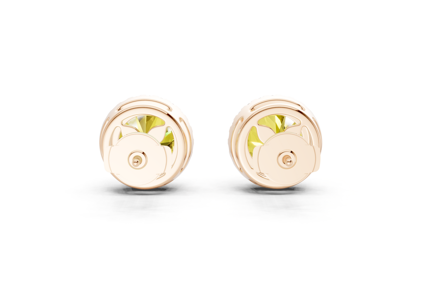 Marseille Halo Yellow Diamond Round Cut Studs