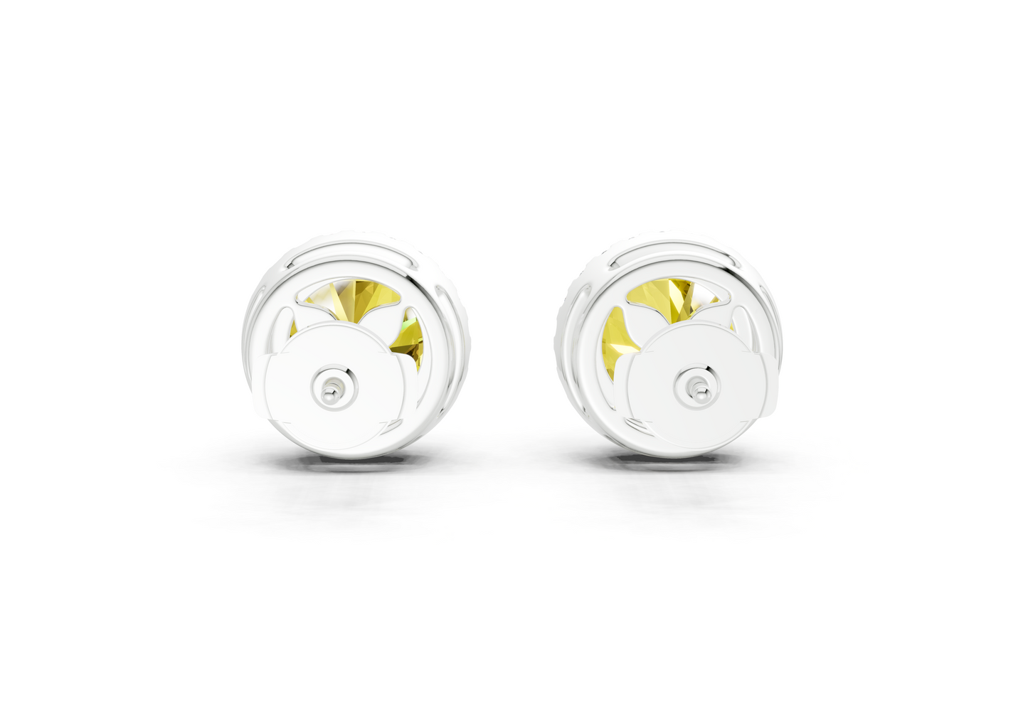 Marseille Halo Yellow Diamond Round Cut Studs