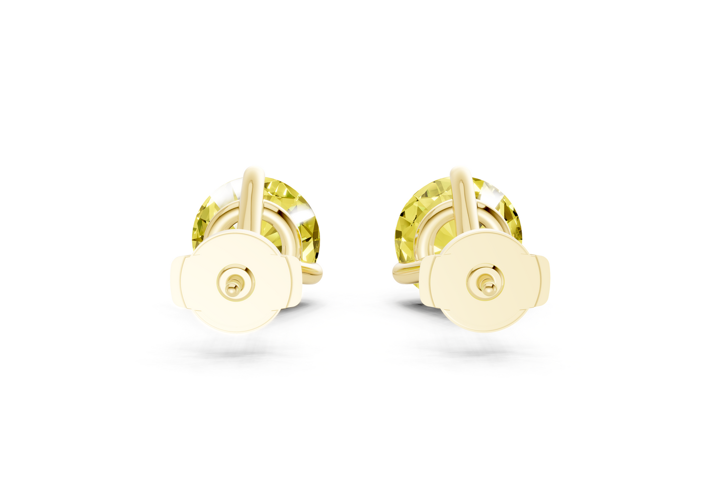 Florence Classic Yellow Diamond Round Cut Studs