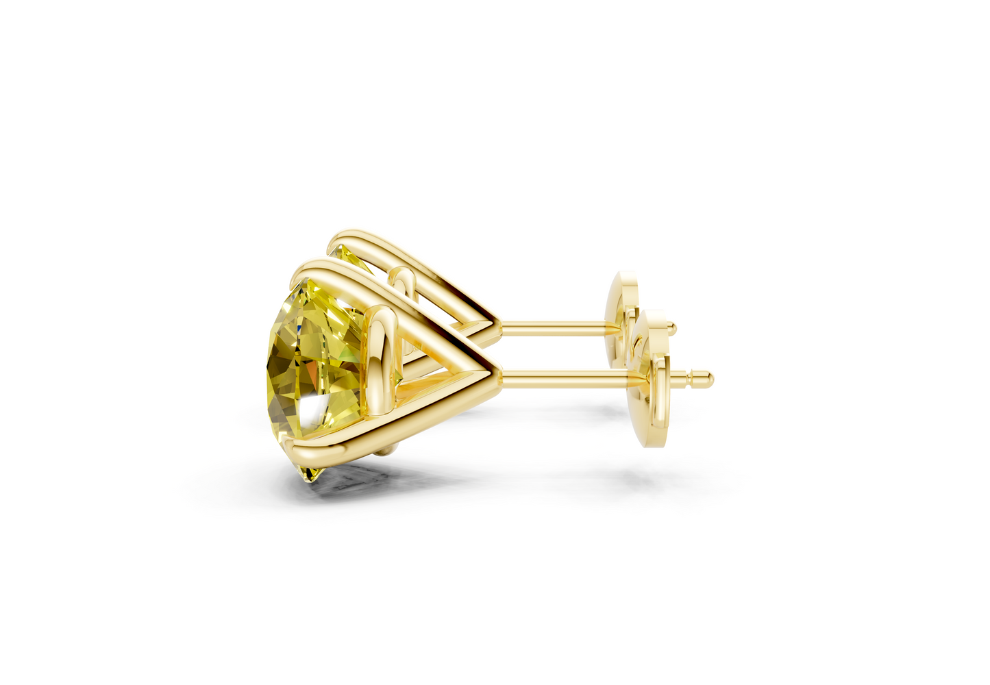 Florence Classic Yellow Diamond Round Cut Studs