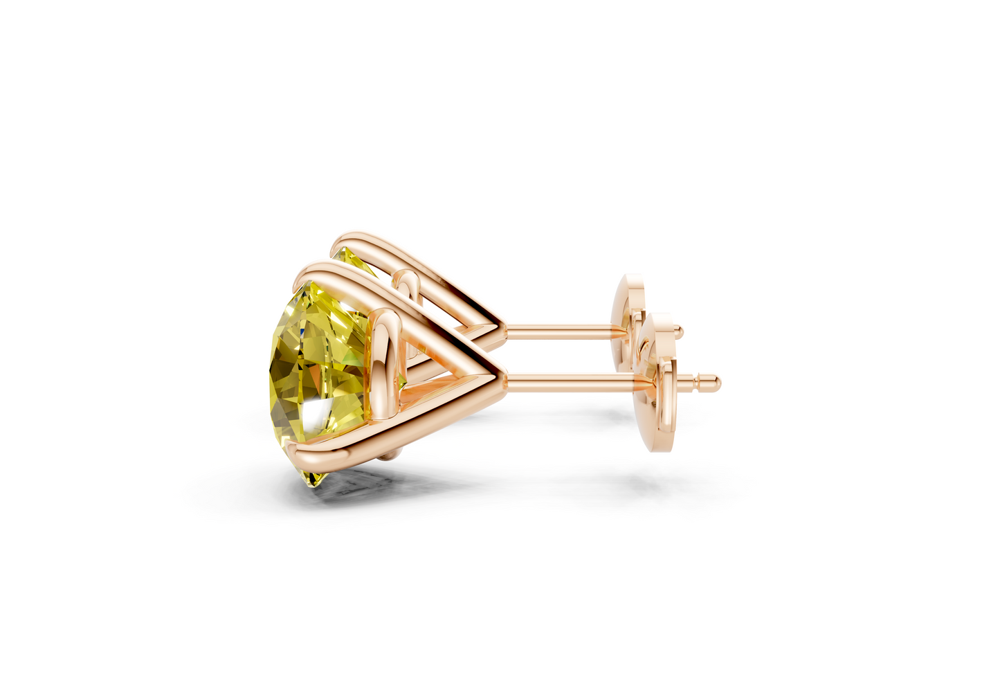 Florence Classic Yellow Diamond Round Cut Studs
