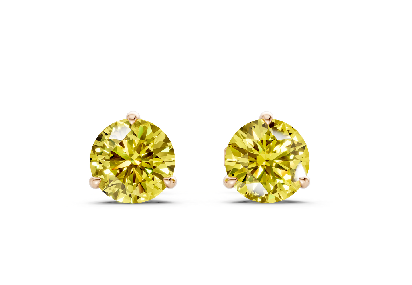 Florence Classic Yellow Diamond Round Cut Studs