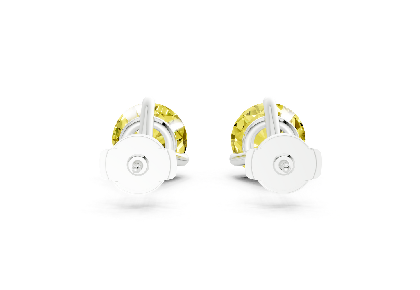 Florence Classic Yellow Diamond Round Cut Studs