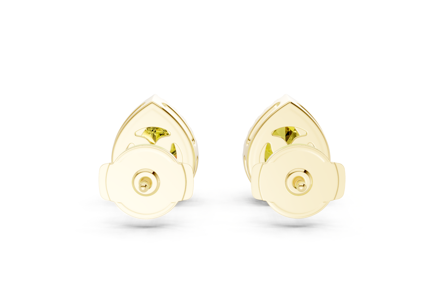 Marseille Halo Yellow Diamond Pear Cut Studs
