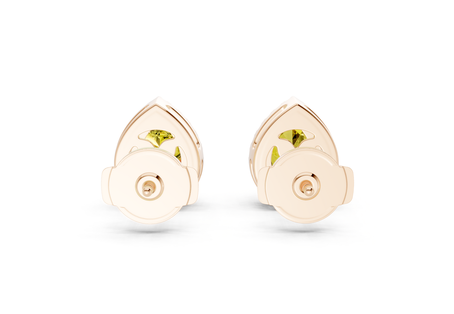 Marseille Halo Yellow Diamond Pear Cut Studs