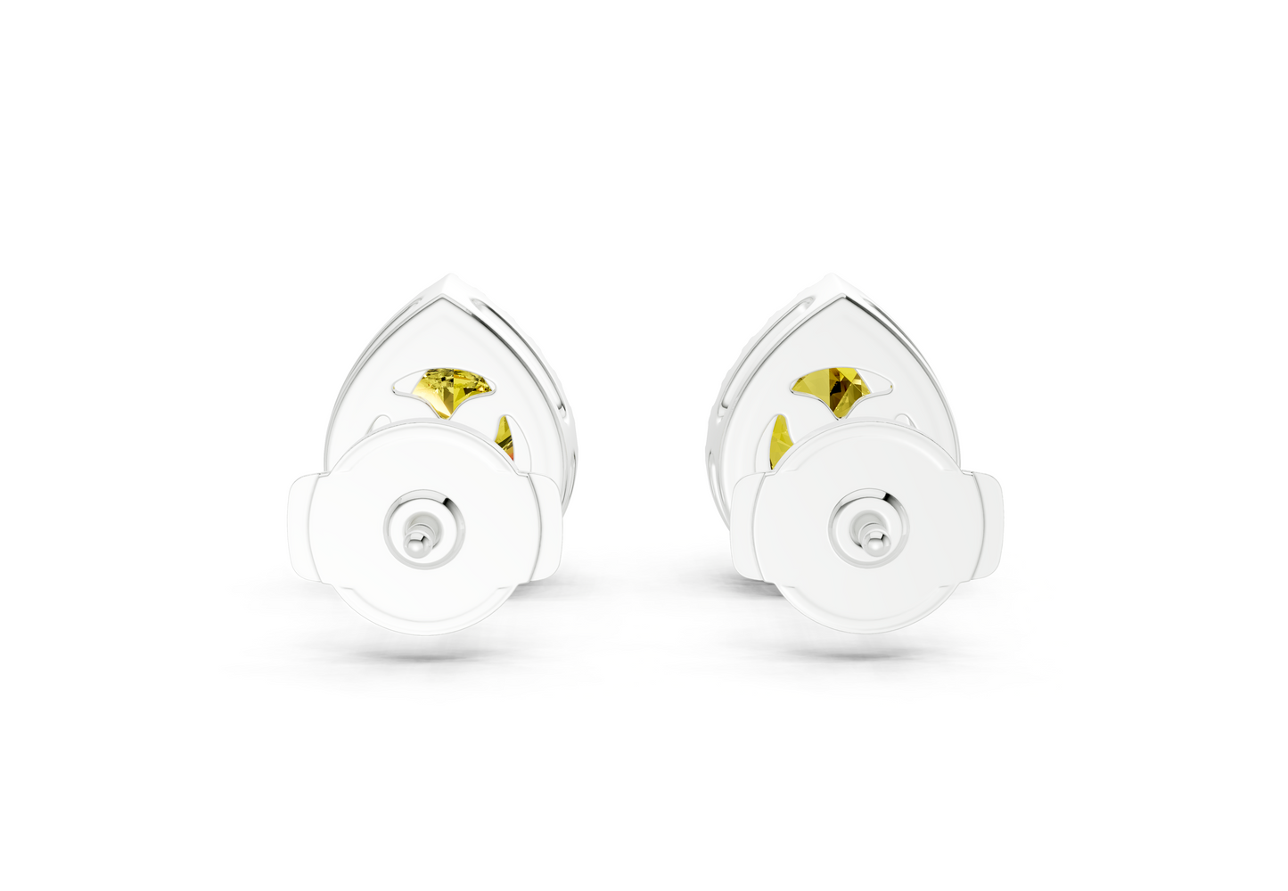 Marseille Halo Yellow Diamond Pear Cut Studs