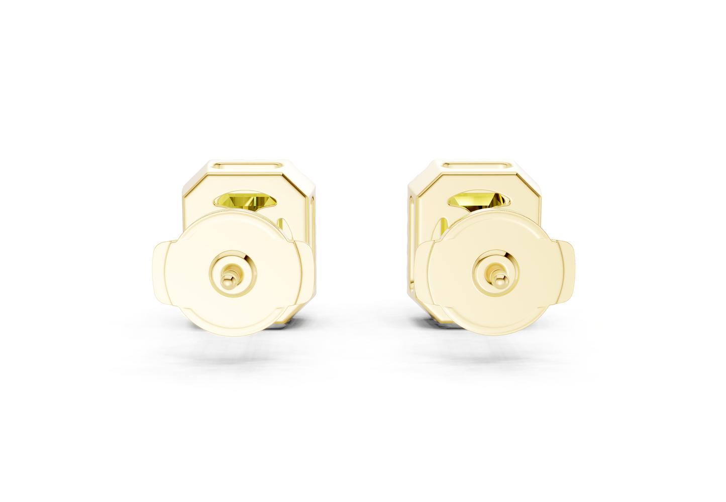 Marseille Halo Yellow Diamond Emerald Cut Studs