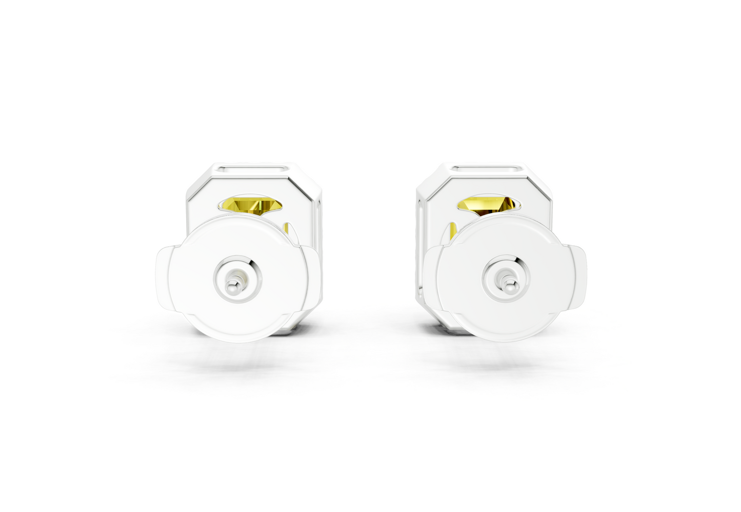 Marseille Halo Yellow Diamond Emerald Cut Studs