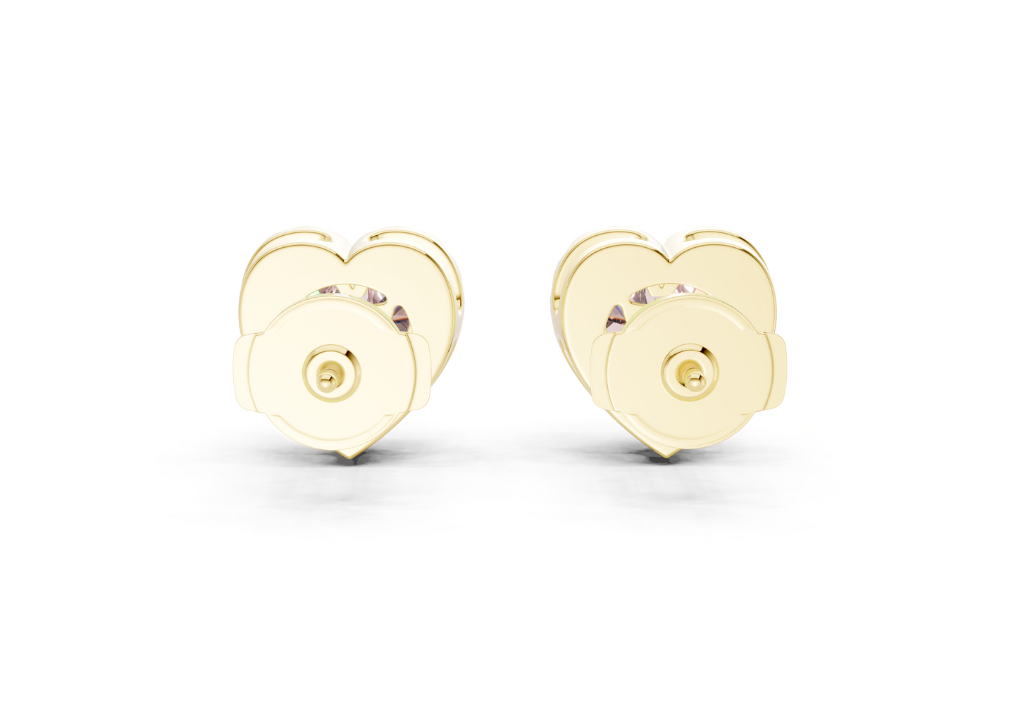 Marseille Halo Pink Diamond Heart Cut Studs