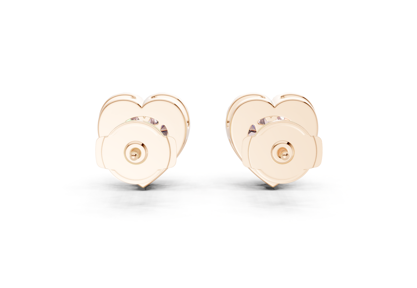 Marseille Halo Pink Diamond Heart Cut Studs