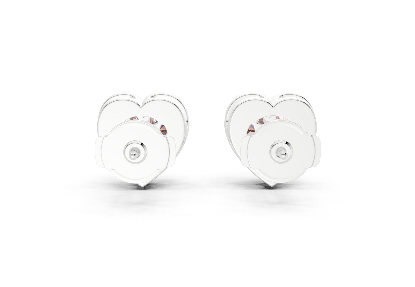 Marseille Halo Pink Diamond Heart Cut Studs