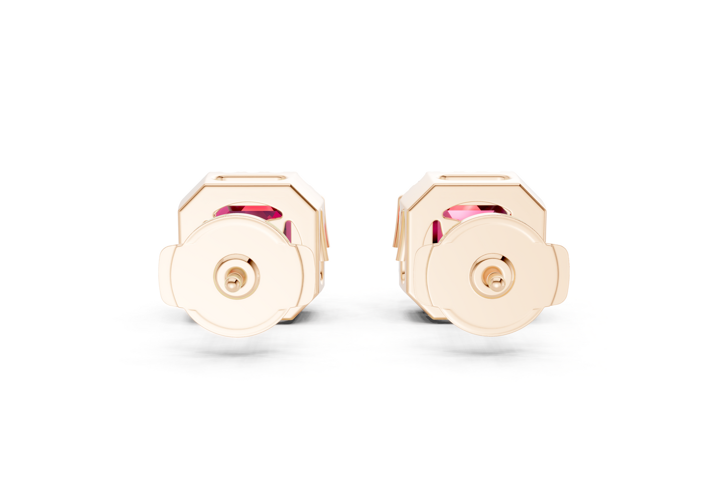 Marseille Halo Ruby Gemstone Asscher Cut Studs