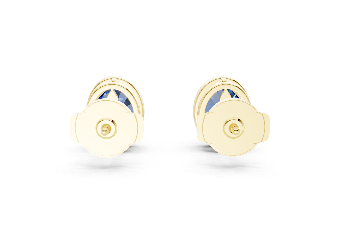 Solane Sapphire Gemstone Oval Cut Bezel Studs