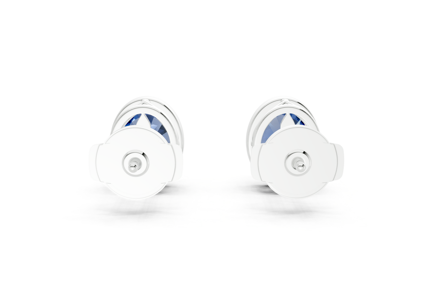 Solane Sapphire Gemstone Oval Cut Bezel Studs