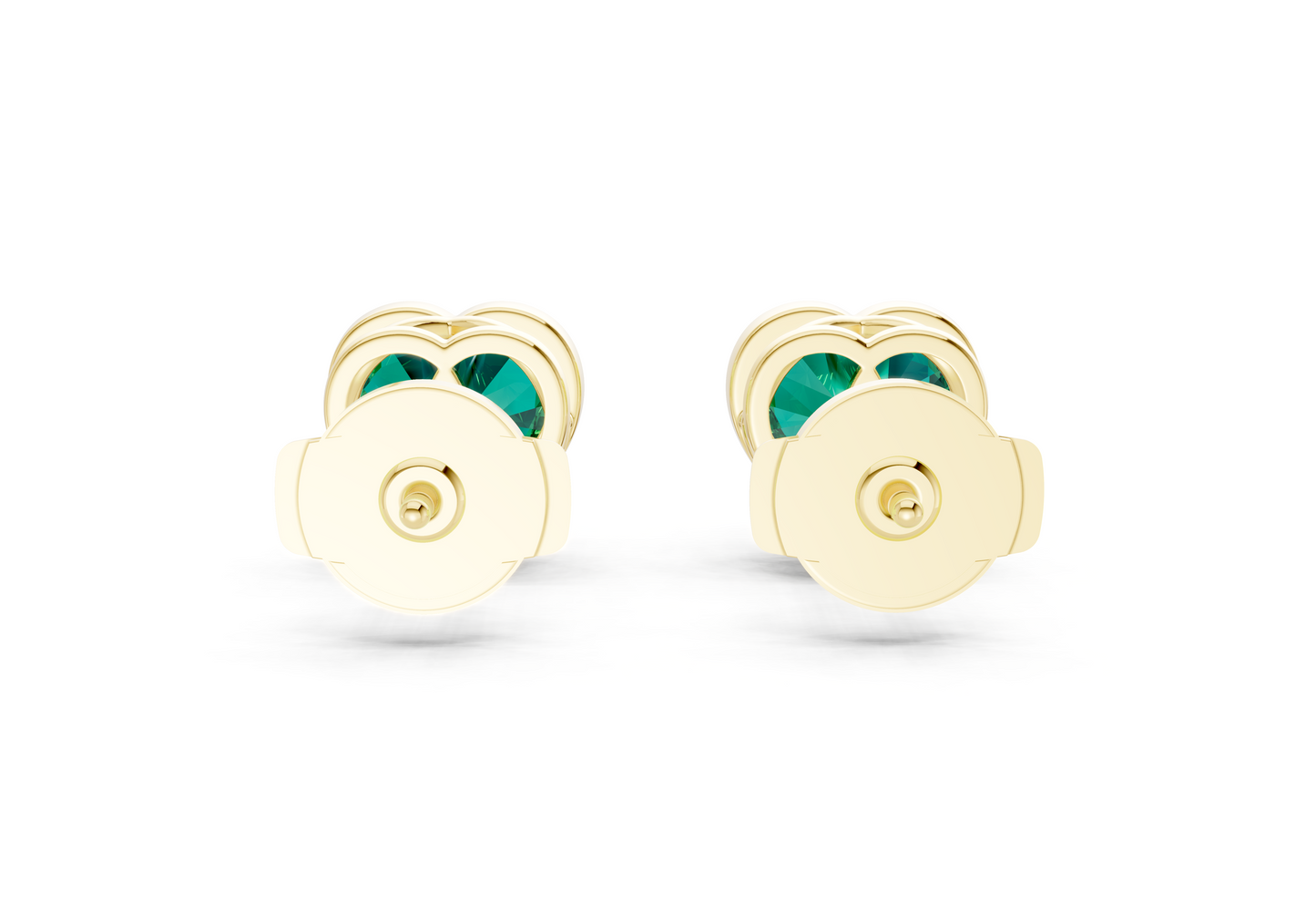 Solane Emerald Gemstone Heart Cut Bezel Studs