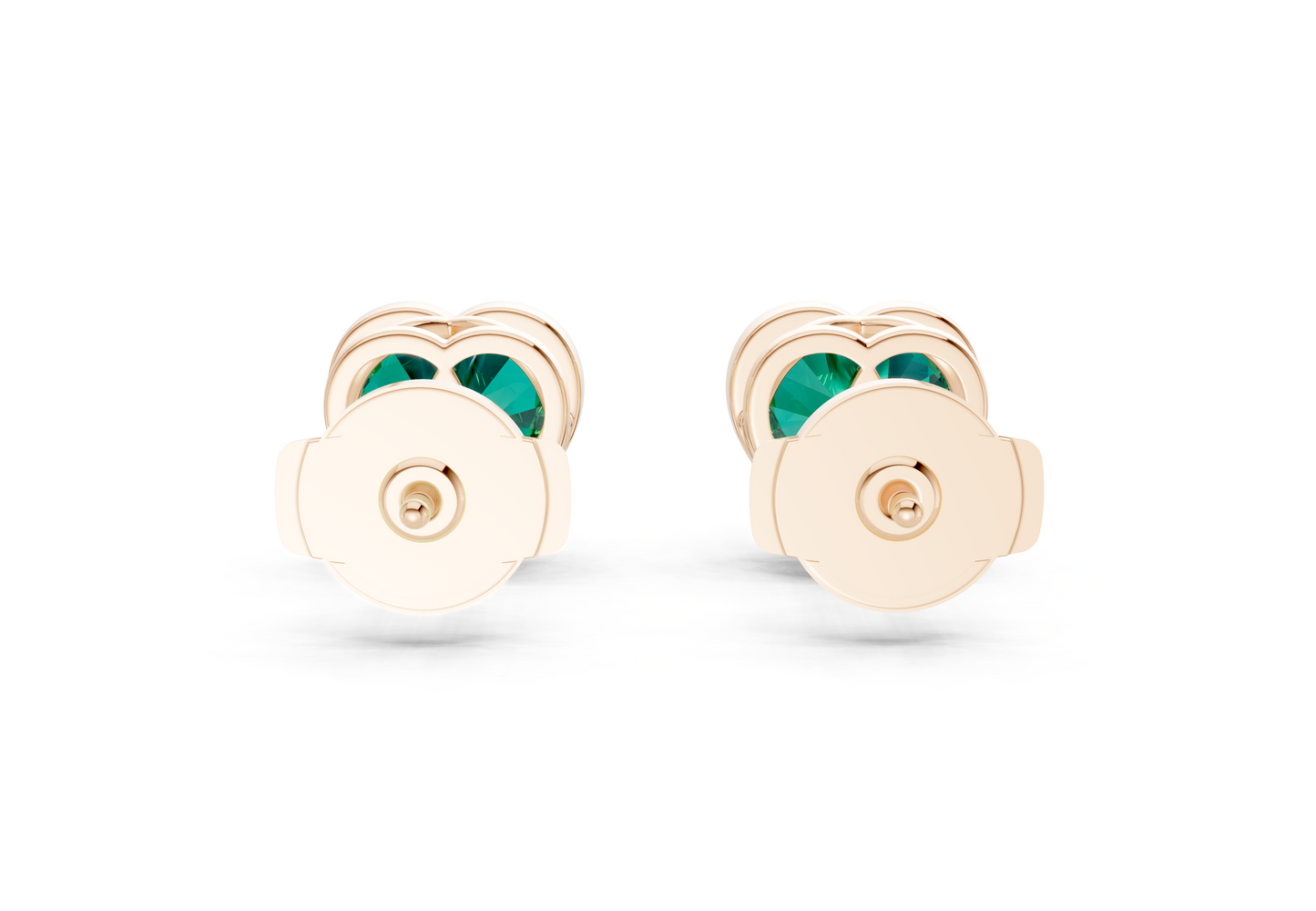 Solane Emerald Gemstone Heart Cut Bezel Studs