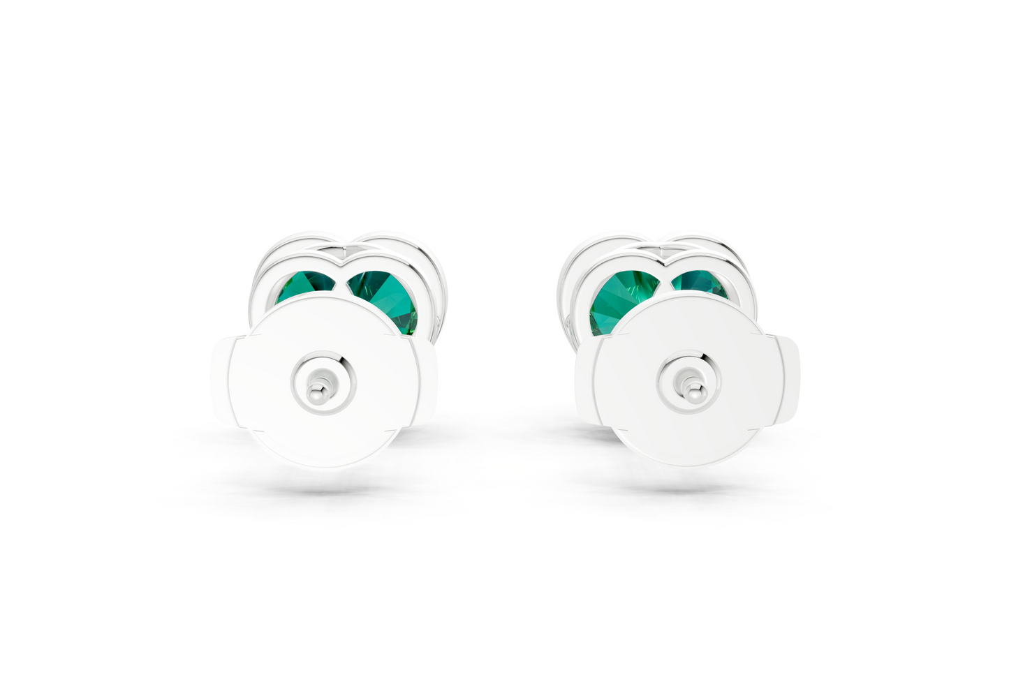 Solane Emerald Gemstone Heart Cut Bezel Studs