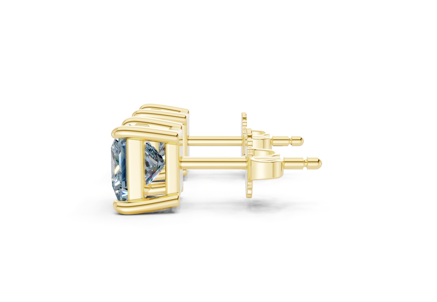 Geneva Classic Blue Diamond Princess Cut Studs