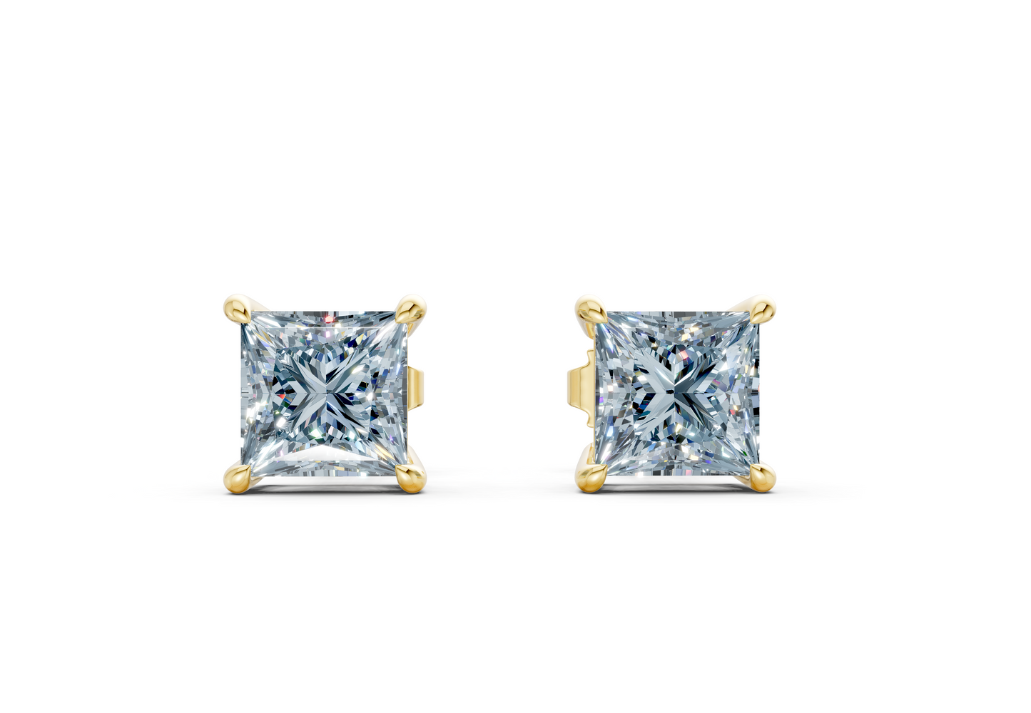 Geneva Classic Blue Diamond Princess Cut Studs