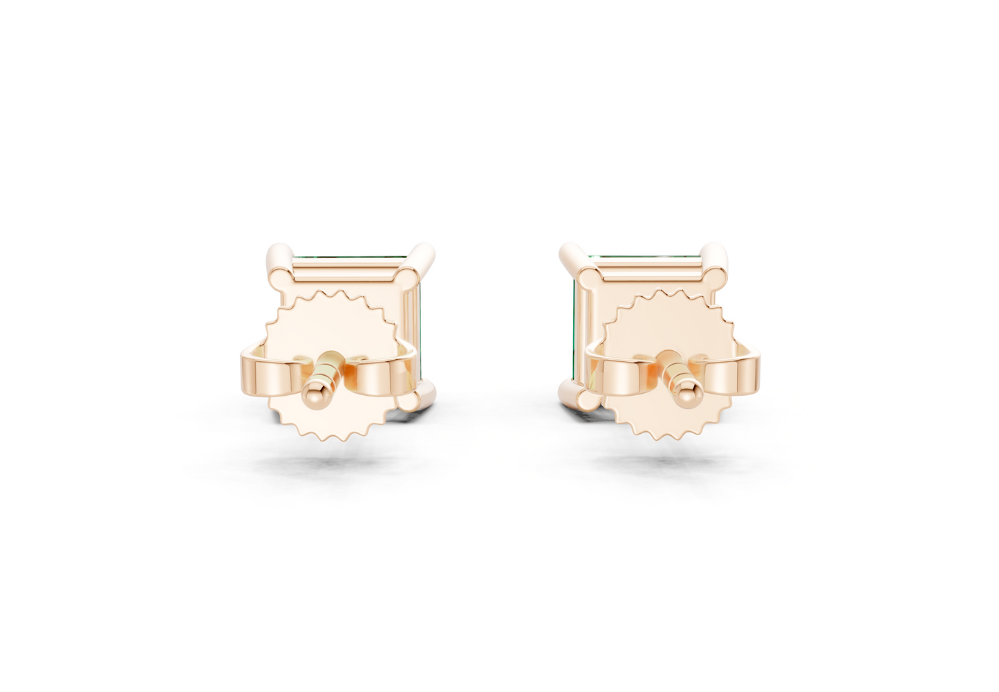 Geneva Classic Emerald Gemstone Princess Cut Studs