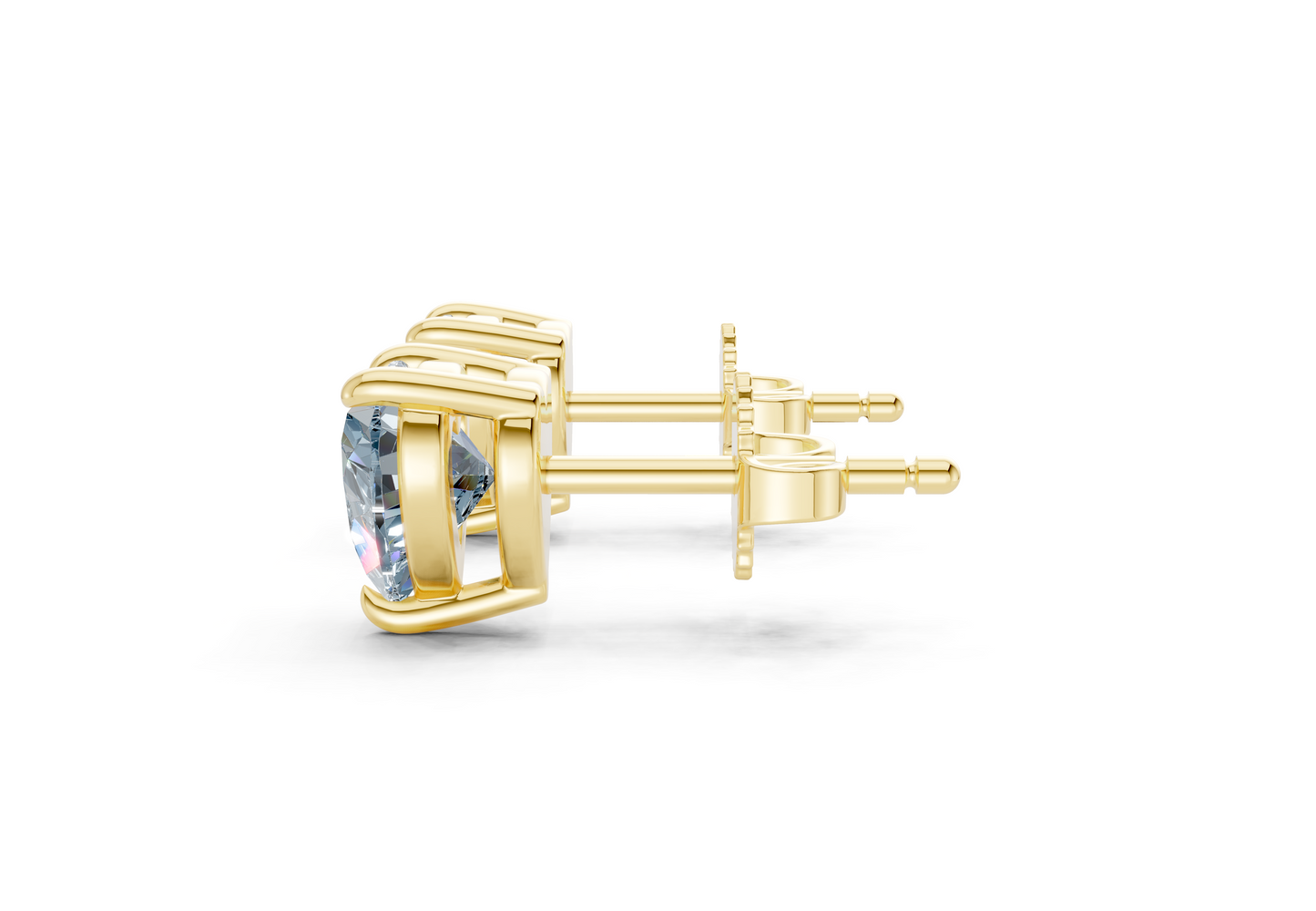 Geneva Classic Blue Diamond Heart Cut Studs