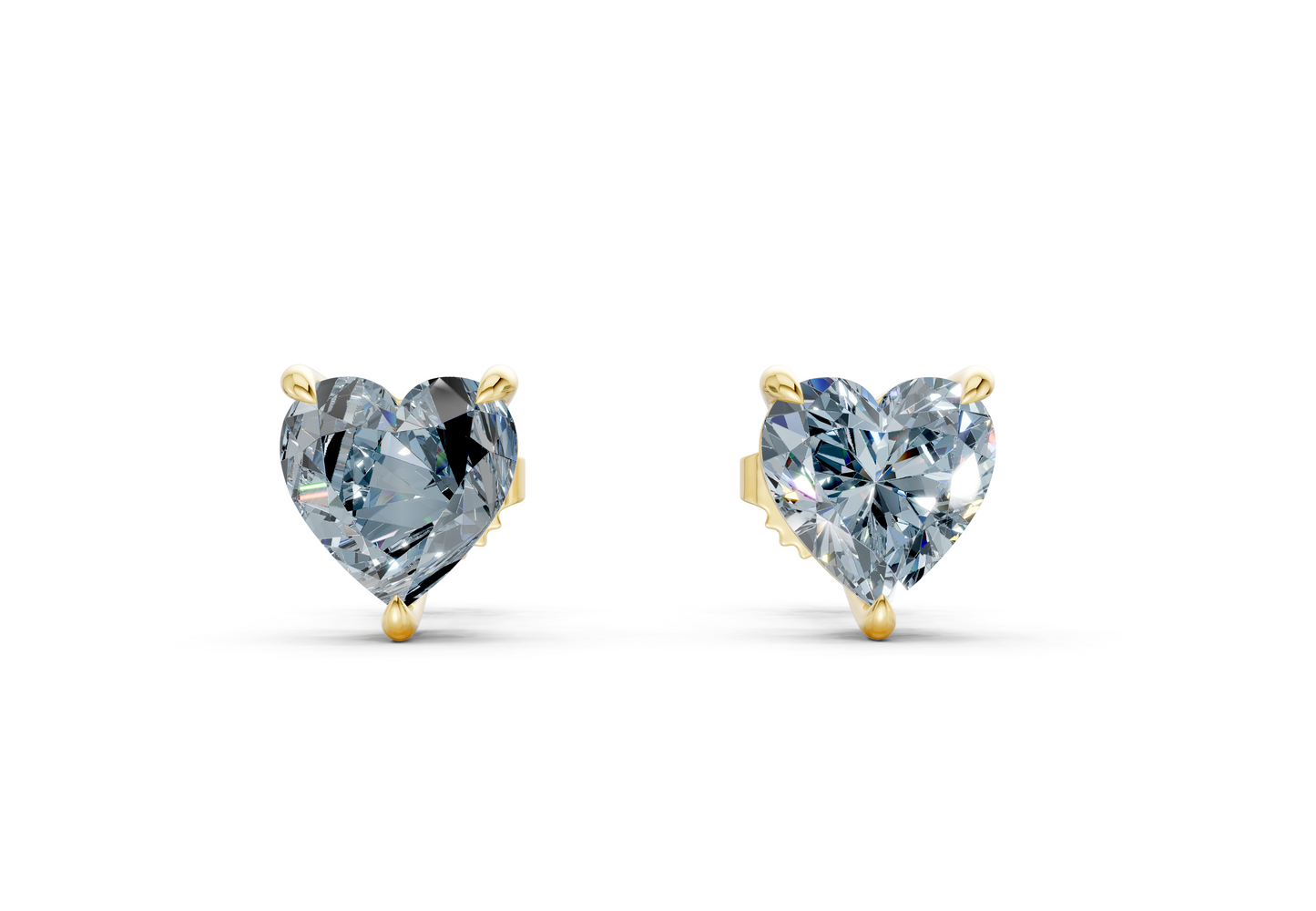 Geneva Classic Blue Diamond Heart Cut Studs