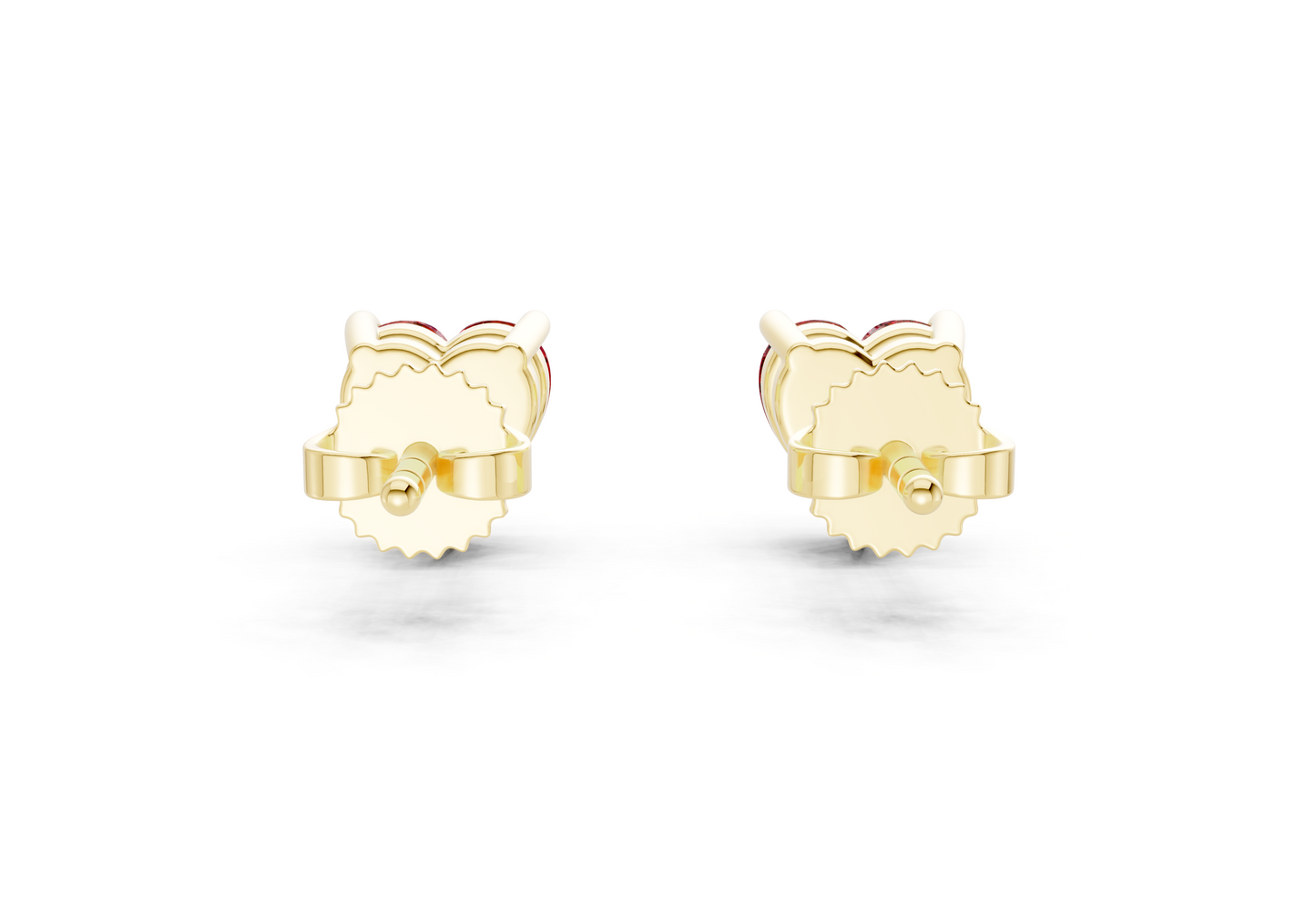 Geneva Classic Ruby Gemstone Heart Cut Studs