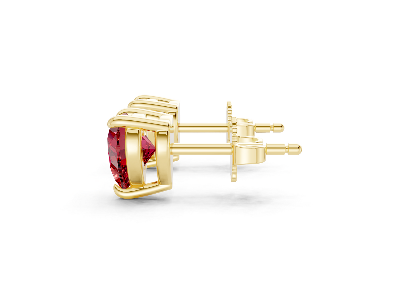Geneva Classic Ruby Gemstone Heart Cut Studs