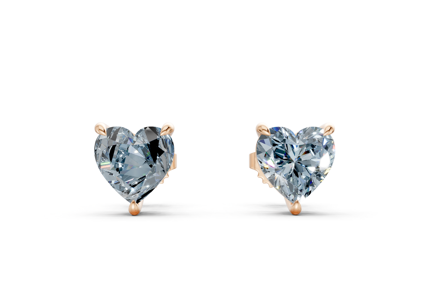 Geneva Classic Blue Diamond Heart Cut Studs
