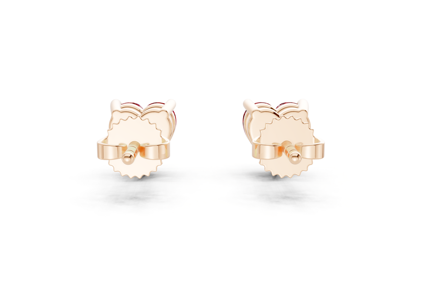 Geneva Classic Ruby Gemstone Heart Cut Studs