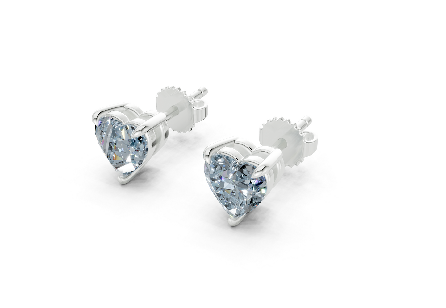 Geneva Classic Blue Diamond Heart Cut Studs