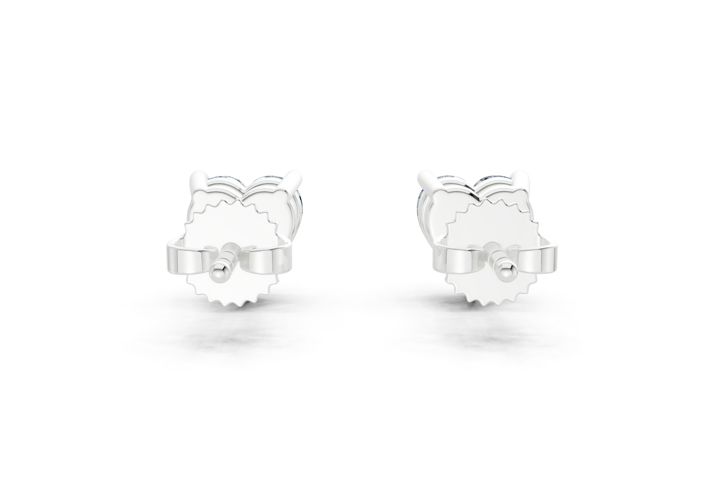 Geneva Classic Blue Diamond Heart Cut Studs