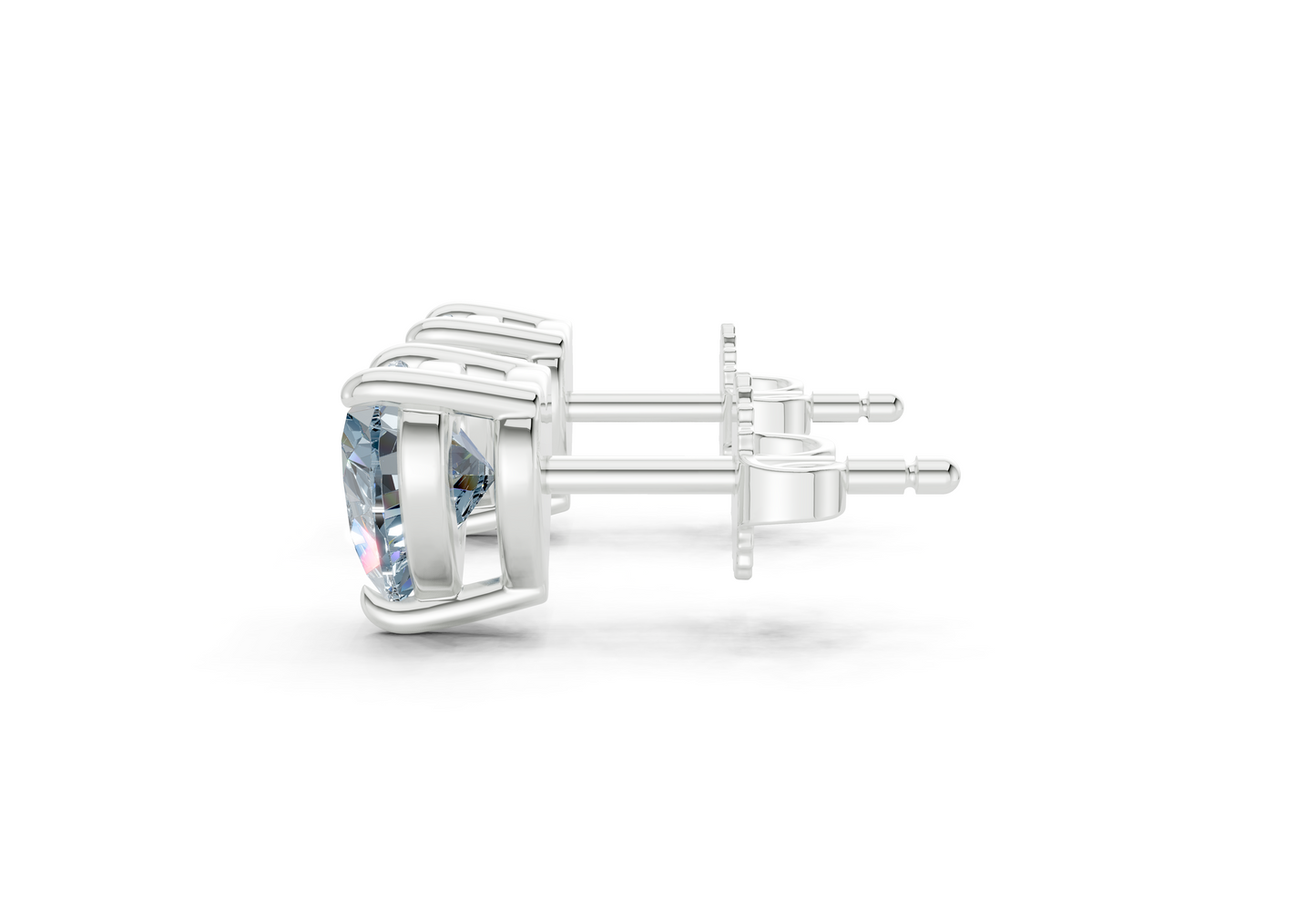 Geneva Classic Blue Diamond Heart Cut Studs