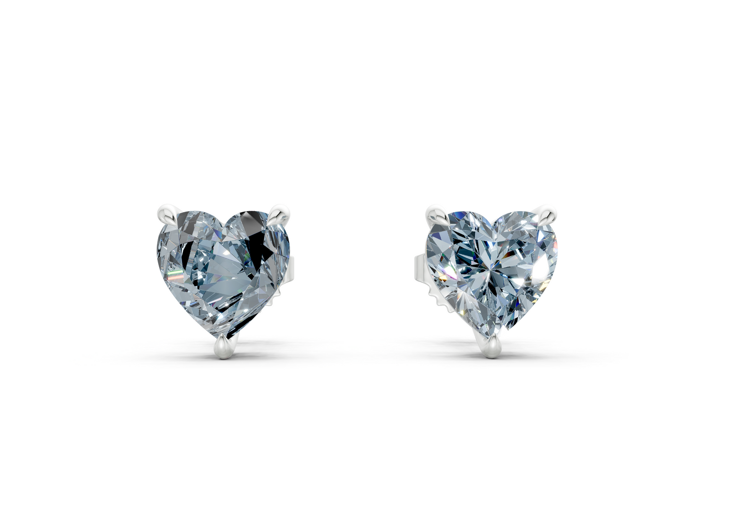 Geneva Classic Blue Diamond Heart Cut Studs