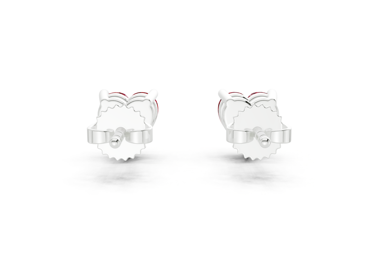 Geneva Classic Ruby Gemstone Heart Cut Studs