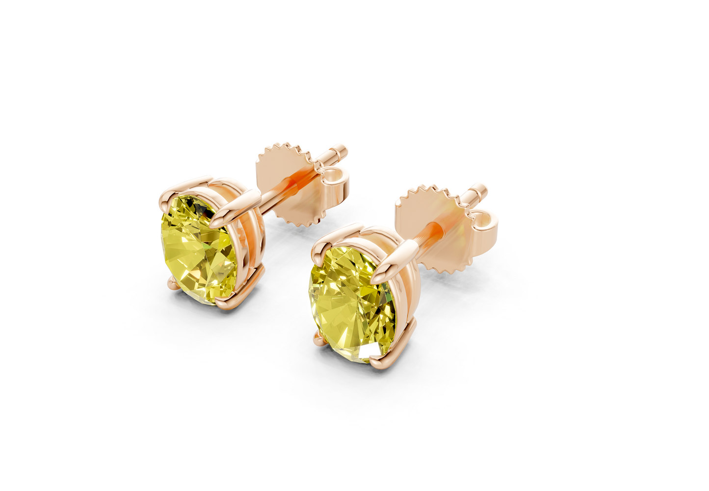 Geneva Classic Yellow Diamond Oval Cut Studs