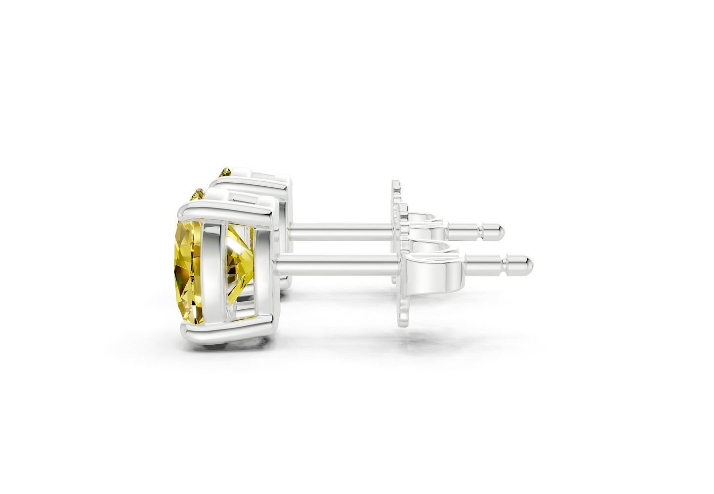 Geneva Classic Yellow Diamond Oval Cut Studs