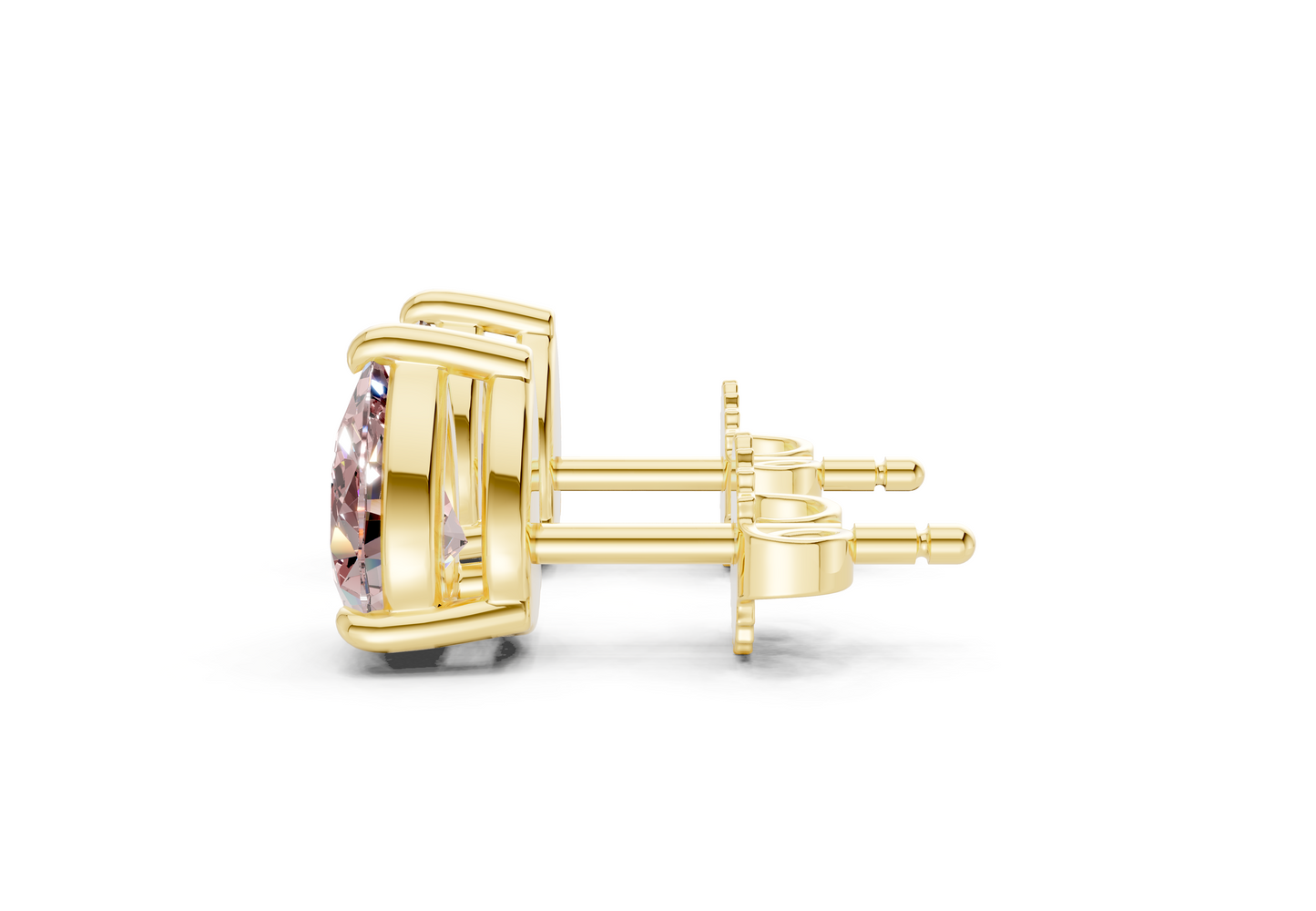 Geneva Classic Pink Diamond Pear Cut Studs