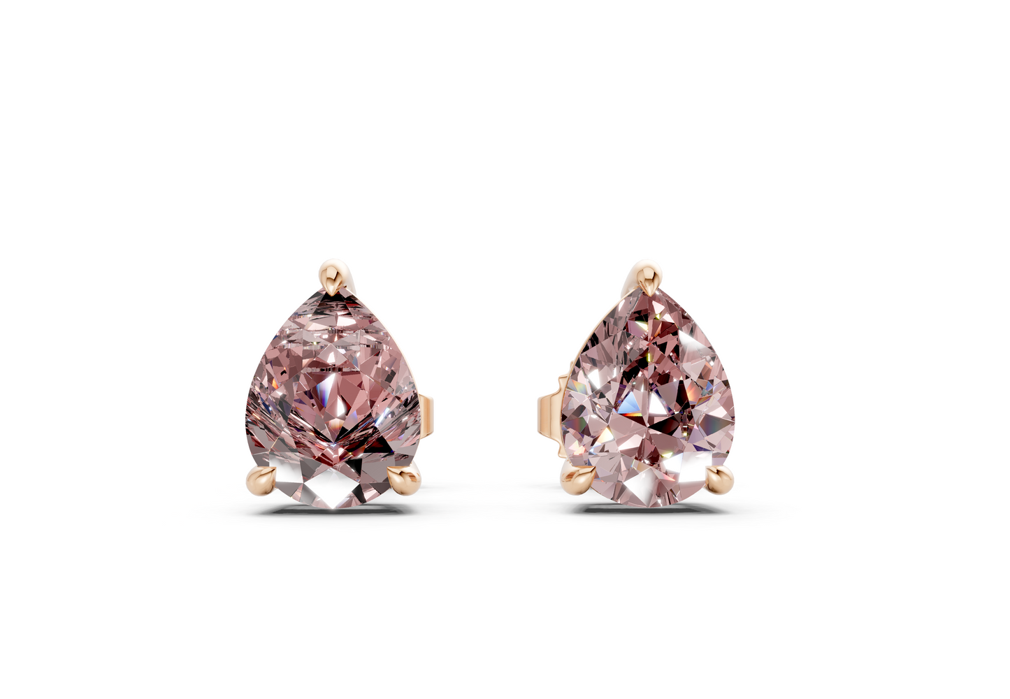 Geneva Classic Pink Diamond Pear Cut Studs