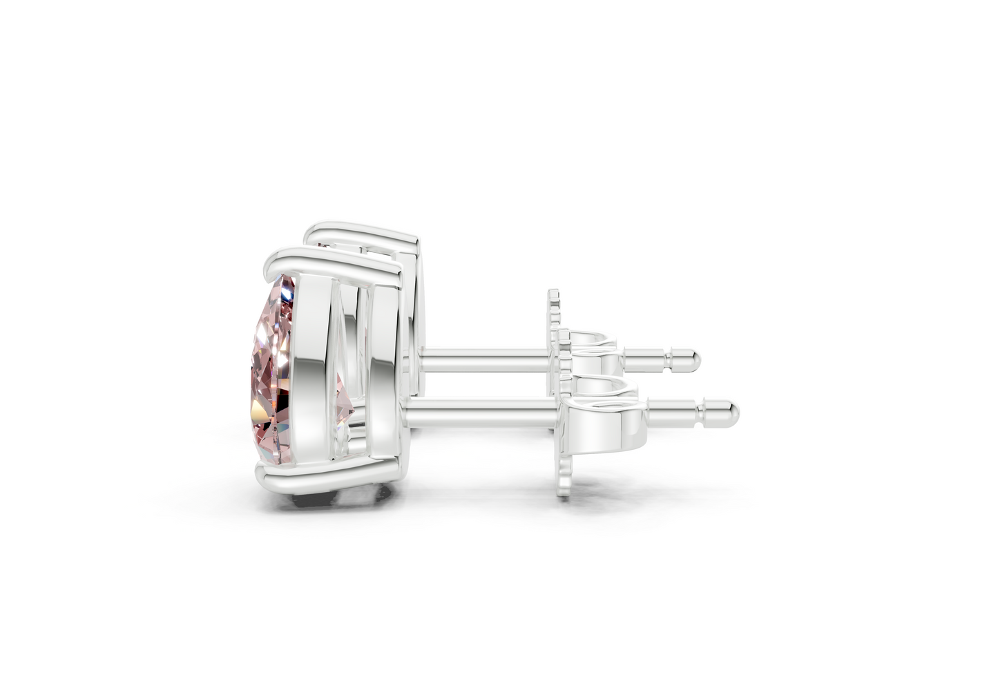 Geneva Classic Pink Diamond Pear Cut Studs