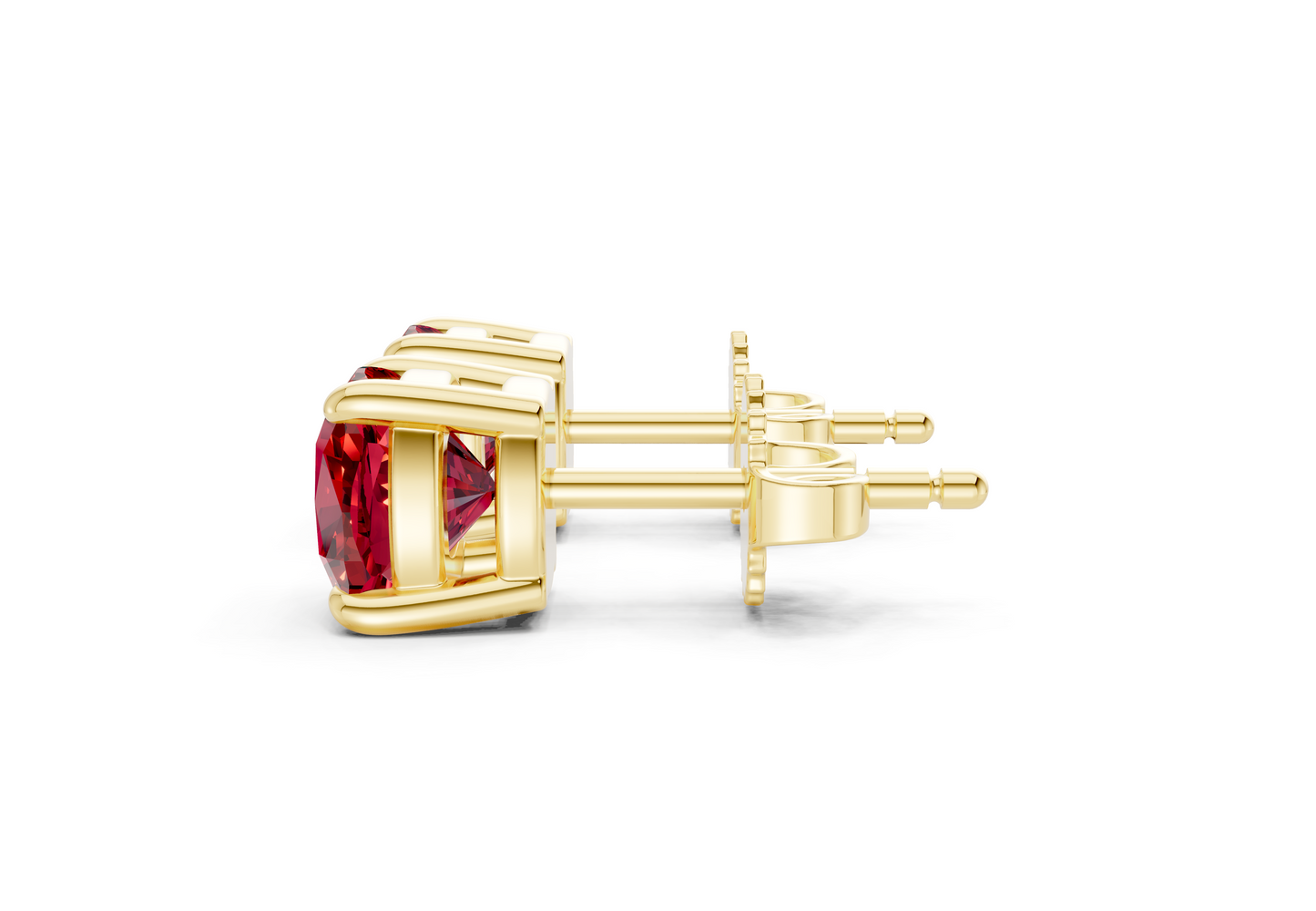 Geneva Classic Ruby Gemstone Cushion Cut Studs