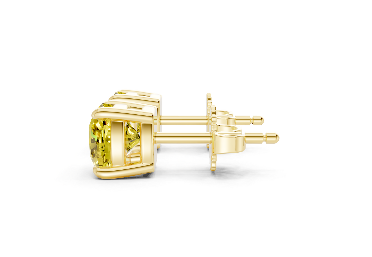 Geneva Classic Yellow Diamond Cushion Cut Studs