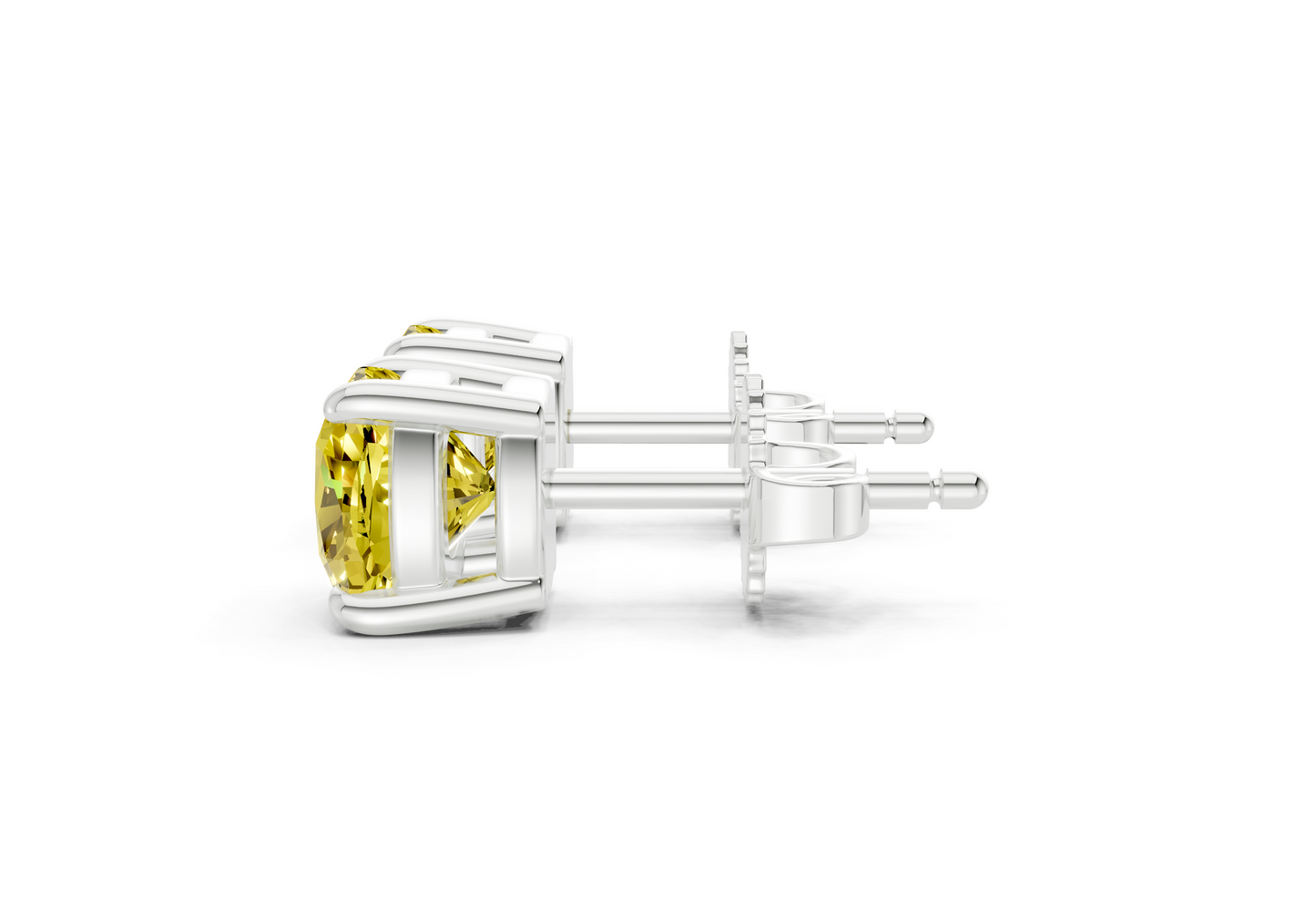 Geneva Classic Yellow Diamond Cushion Cut Studs