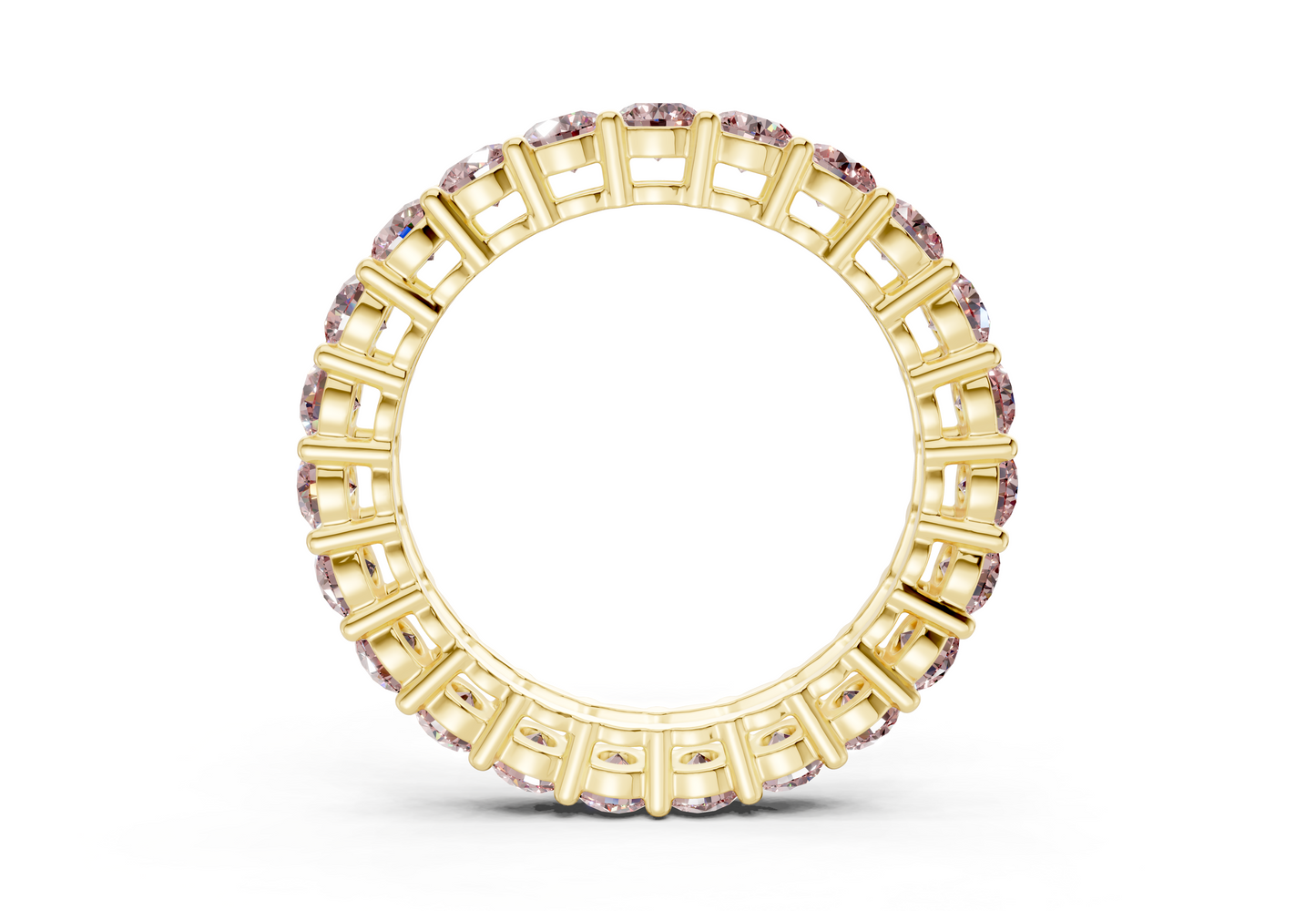 Petite Melrose Round Cut Pink Diamond Eternity Band 2½ Carat Total Wt.