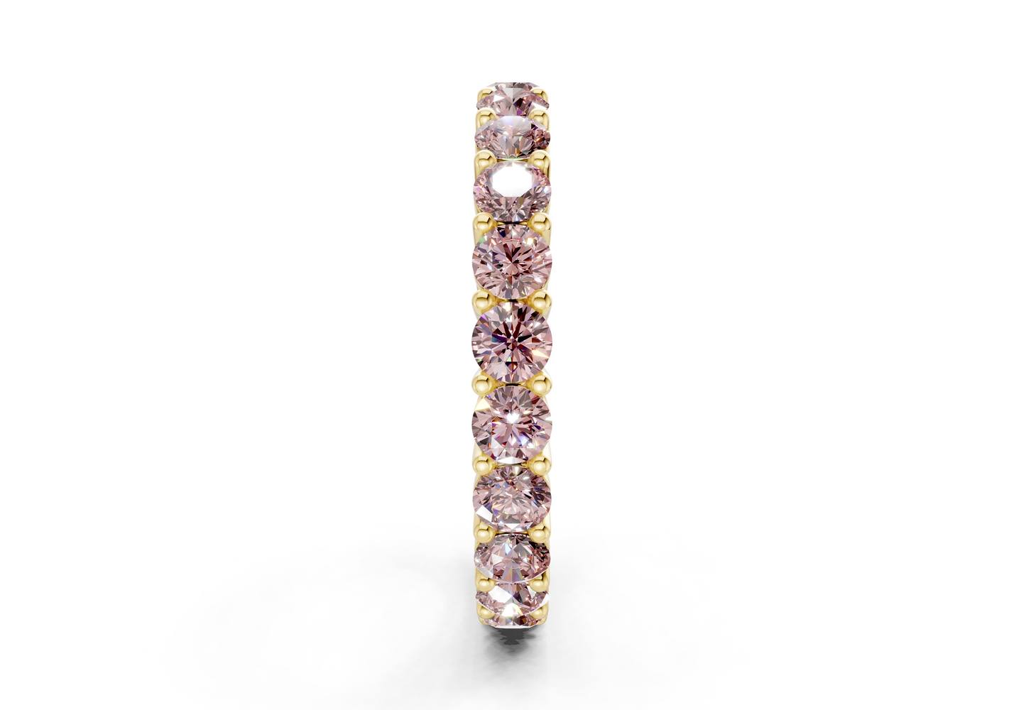Petite Melrose Round Cut Pink Diamond Eternity Band 2½ Carat Total Wt.