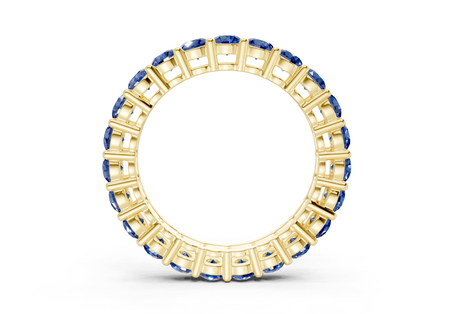 Petite Melrose Round Cut Sapphire Gemstone Eternity Band 2½ Carat Total Wt.