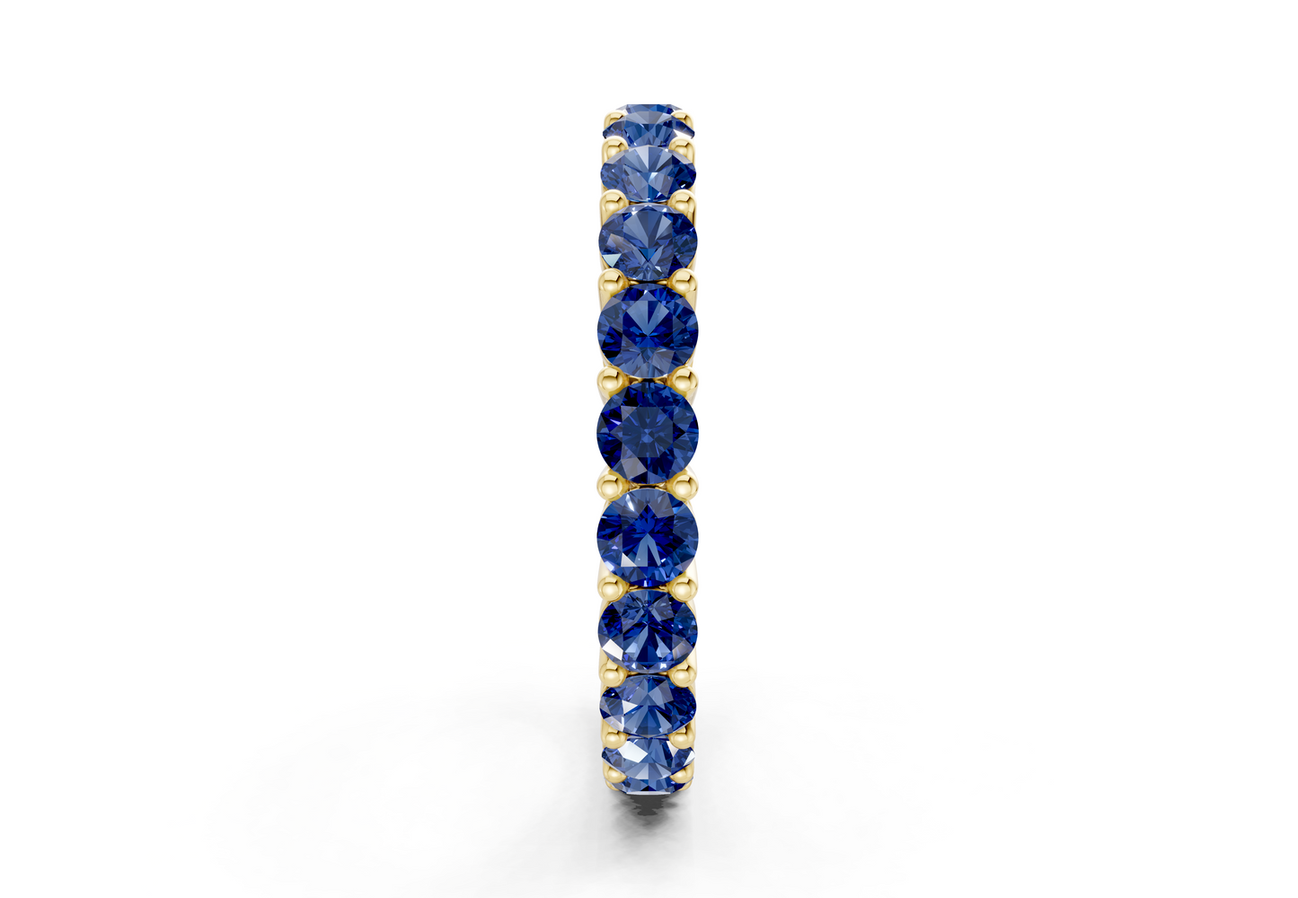 Petite Melrose Round Cut Sapphire Gemstone Eternity Band 2½ Carat Total Wt.