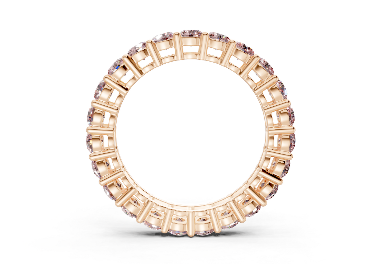 Petite Melrose Round Cut Pink Diamond Eternity Band 2½ Carat Total Wt.